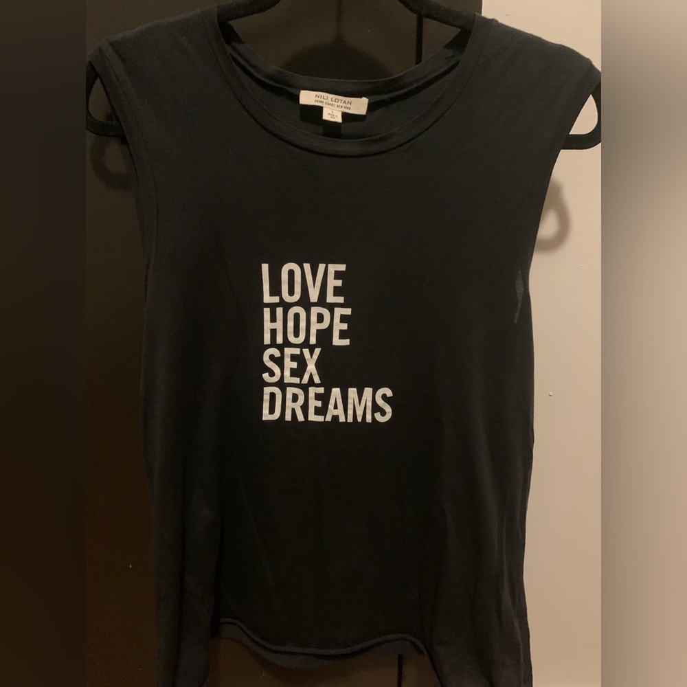 Nili Lotan Black Tanktop with White Print